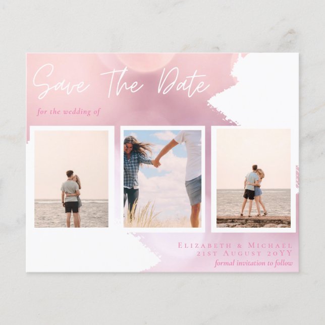 Contemporary Photo Save Dates Engagement  Flyer (Front)