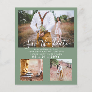Contemporary Photo Save Dates Engagement Flyer