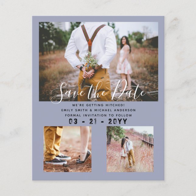 Contemporary Photo Save Dates Engagement  Flyer (Front)