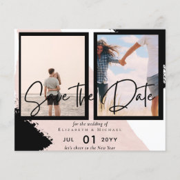 Contemporary Photo Save Dates Engagement Flyer