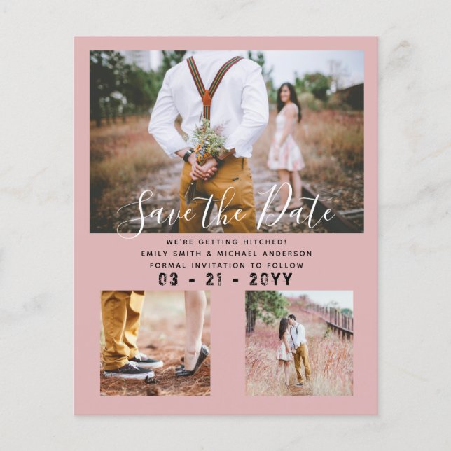 Contemporary Photo Save Dates Engagement  Flyer (Front)