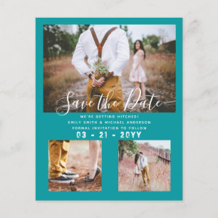 Contemporary Photo Save Dates Engagement Flyer