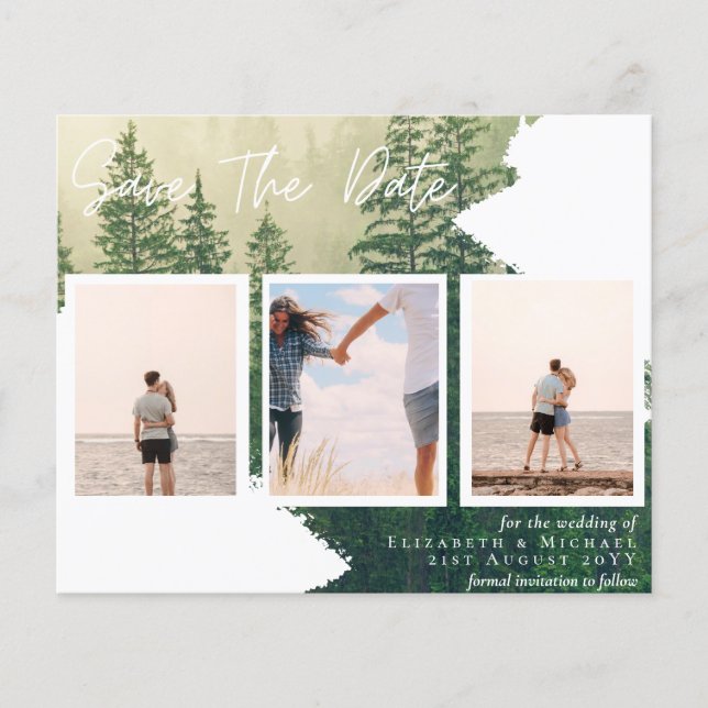 Contemporary Photo Save Dates Engagement  Flyer (Front)