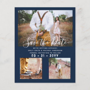 Contemporary Photo Save Dates Engagement Flyer
