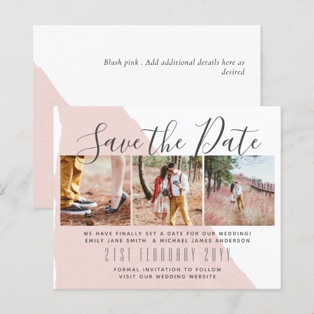 Contemporary PHOTO Save the Dates by LeahG BUDGET (Front/Back)