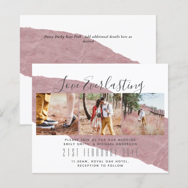 Contemporary PHOTO Wedding Party Invitation BUDGET (Front/Back)