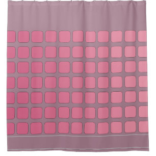 Contemporary Pink Squares Shower Curtain