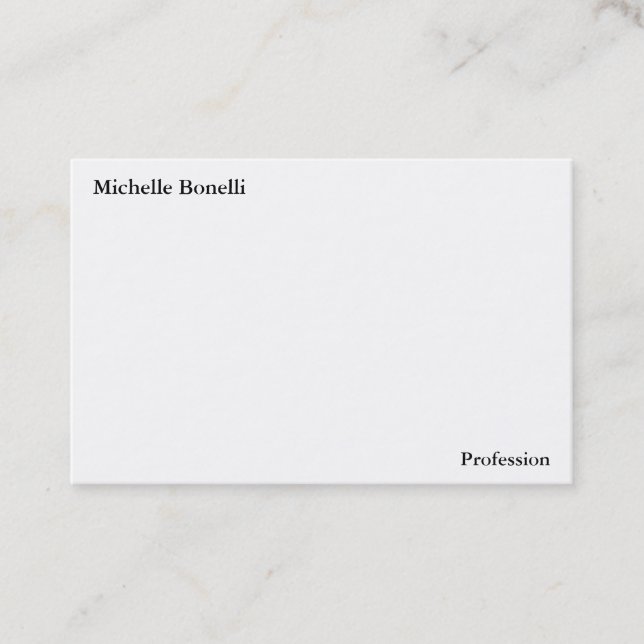 Contemporary Plain Simple White Minimalist Modern Business Card (Front)