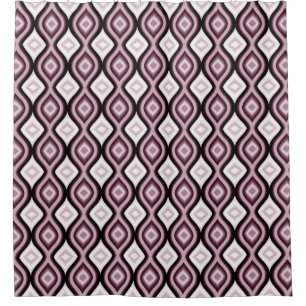 Contemporary Plum Red Diamond Pattern Shower Curtain