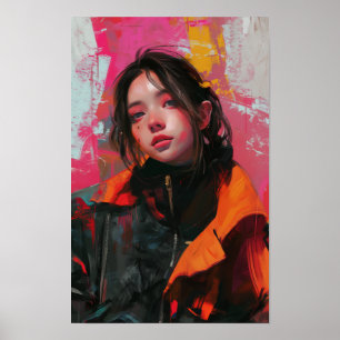 Contemporary Portrait Art Print Modern Woman Pai