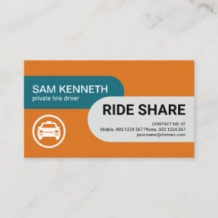 Contemporary Professional Round Column Ride Share Business Card