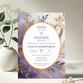 Contemporary Purple Elegance Commitment Ceremony Invitation