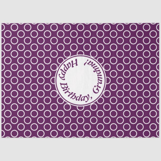 Contemporary Purple Polka Dot Tissue Paper (Front)