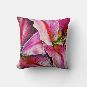 contemporary rainbow coloured abstract flower cushion