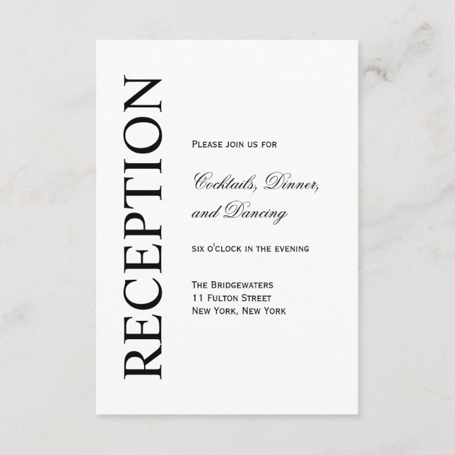 CONTEMPORARY Reception Cards (Front)