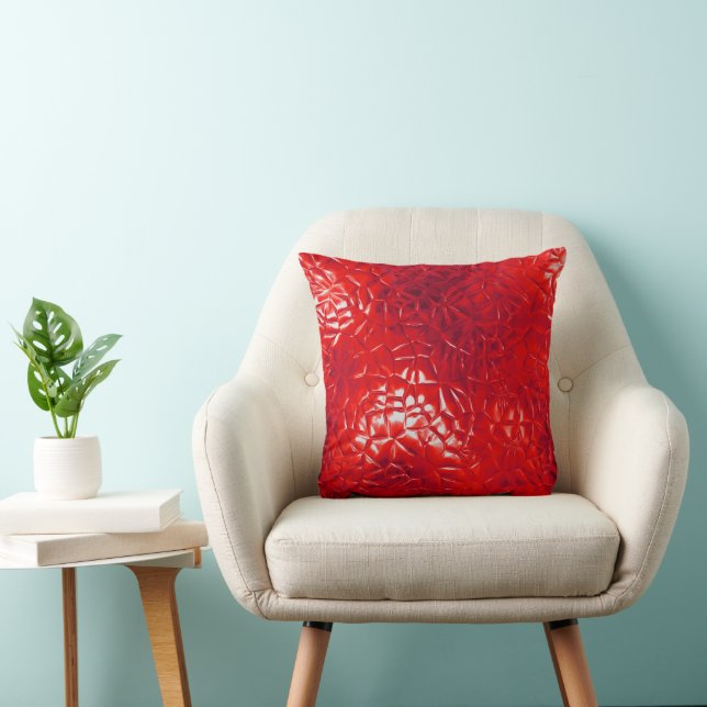 Contemporary Red Foil Abstract Cushion (Chair)