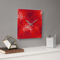 Contemporary Red Foil Abstract