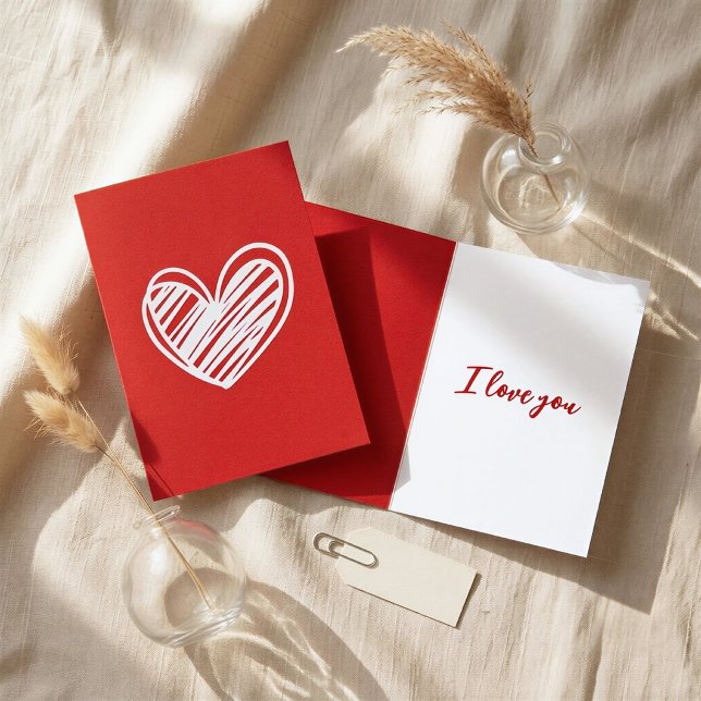 Contemporary Red Heart Greeting Card (Creator Uploaded)