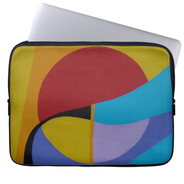 Contemporary Retro Maze Art Laptop Sleeve (Front)
