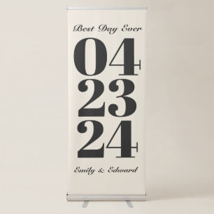 Contemporary Retro Wedding Welcome Retractable Banner