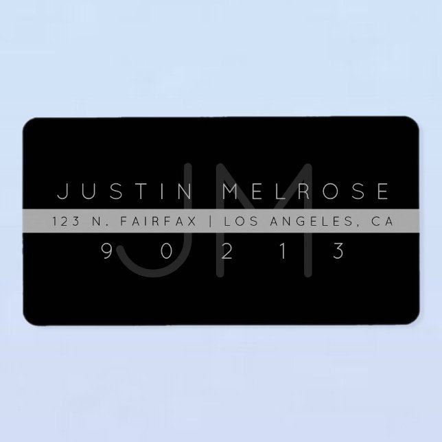 Contemporary Return Address Label | Black & Grey (Creator Uploaded)
