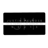 Contemporary Return Address Label | Black & White