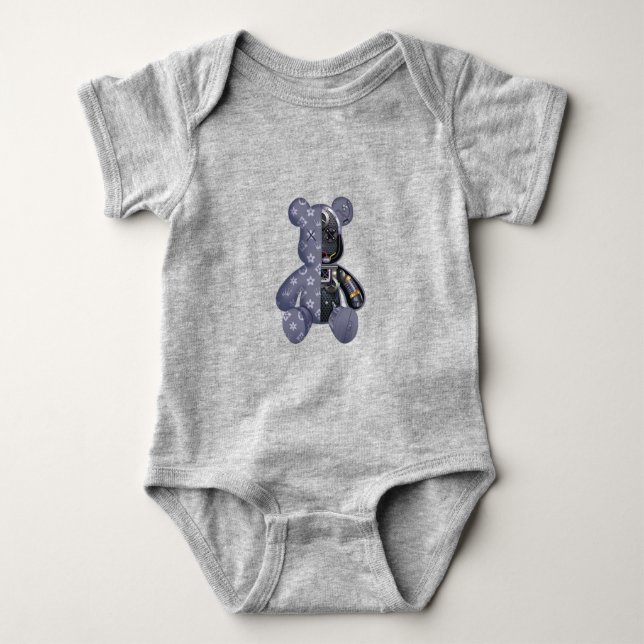 Contemporary Robot Bear Baby Bodysuit (Front)