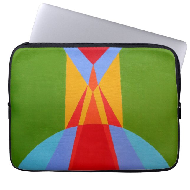 Contemporary Rocket Ship Design Laptop Sleeve (Front)
