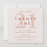 Contemporary Rose 21st Birthday Party Invitation<br><div class="desc">This modern typography 21st birthday party invitation is perfect for a modern birthday party. The simple design features rose pink accents in a typographic layout with a modern feel. Customisable in any colour. Keep the design minimal and elegant, as is, or personalise it by adding your own graphics and artwork....</div>