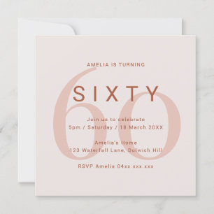 Contemporary Rose 60th Birthday Party Invitation