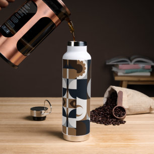 Contemporary Rustic Boho Pattern Water Bottle