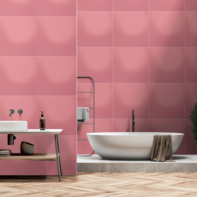 Contemporary Rustic Pink  Personalised Wallpaper (Bathroom)