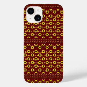 Contemporary Rustic Sunflower Pattern Case-Mate iPhone 14 Case