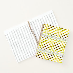 Contemporary Rustic Sunflower Pattern Notebook