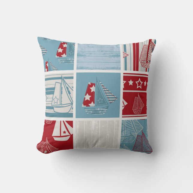 Contemporary Sailing Boat Pillow Style 1 (Front)