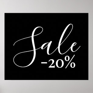 Contemporary Sale Sign, 20% Off Retail Sales Poster