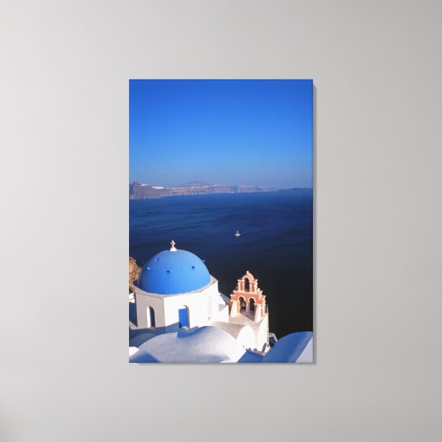 Contemporary Santorini Stretched Canvas Print (Front)