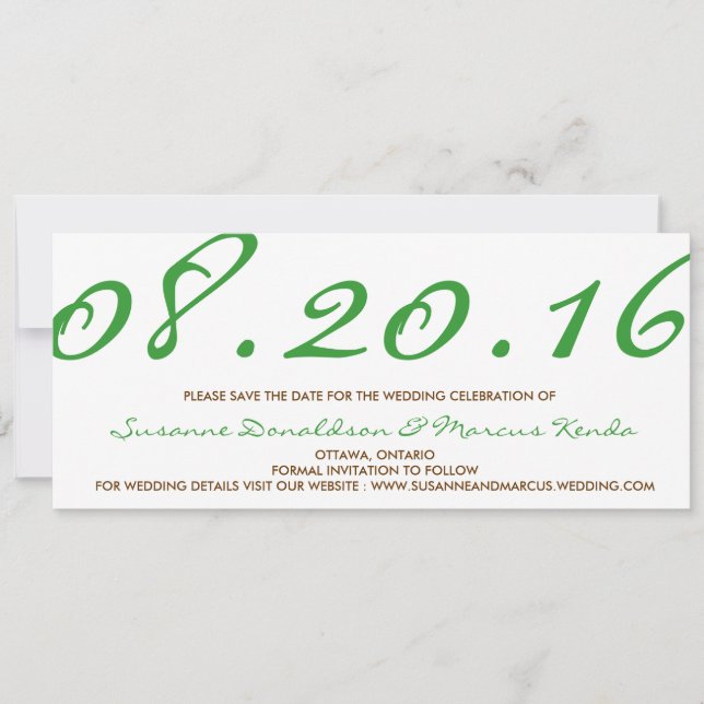 Contemporary Save the Date Card (Front)