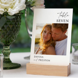 Contemporary Script MINIMAL PHOTO Table Number