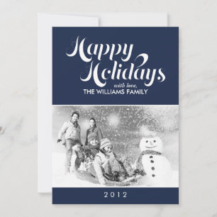Contemporary Script Photo Christmas Holiday Card