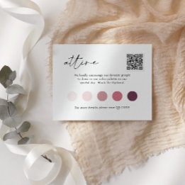 Contemporary Script QR Code Wedding ATTIRE Enclosure Card