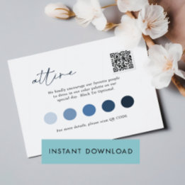 Contemporary Script QRCode Wedding ATTIRE TEMPLATE