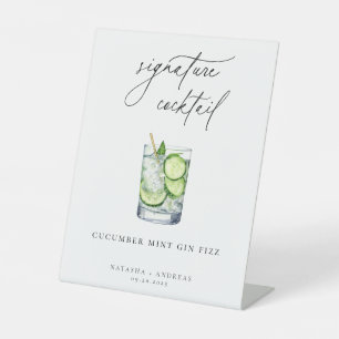 Contemporary Signature Cocktail  Pedestal Sign