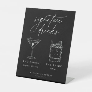 Contemporary Signature Drinks Pedestal Sign