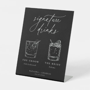 Contemporary Signature Drinks Pedestal Sign
