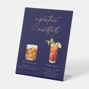Contemporary Signature Mocktails Pedestal Sign