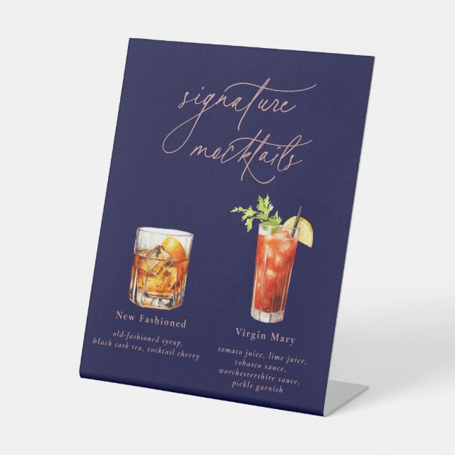 Contemporary Signature Mocktails Pedestal Sign (Front)
