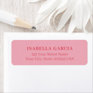 Contemporary Simple Blush Pink Address Label
