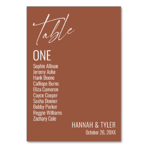 Contemporary Simple Elegant Terracotta Table Number