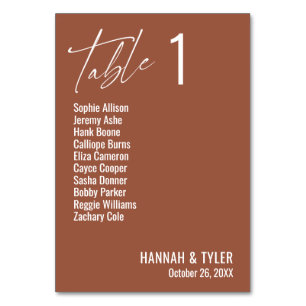 Contemporary Simple Elegant Terracotta Table Number